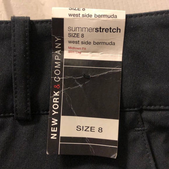 NY&C Black Long Bermuda Shorts - Picture 2 of 4